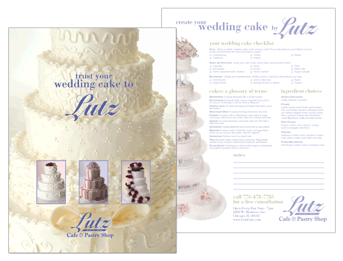 Wedding Cake Brochure Front & Back Covers